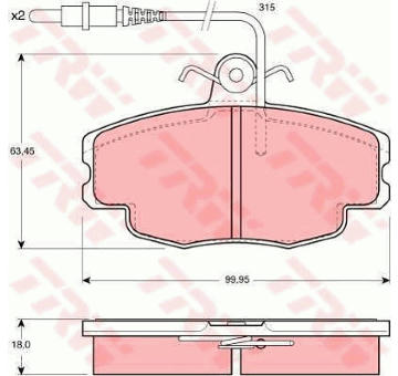Sada bŕzd, Kotúčová brzda TRW GTD1045