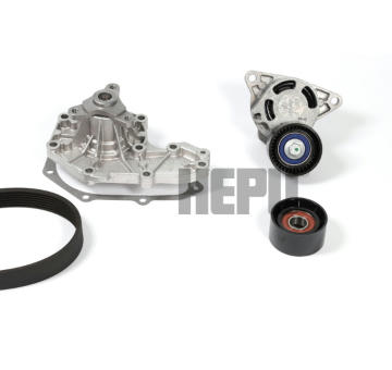 Vodní pumpa + klinový żebrový řemen HEPU PK00547