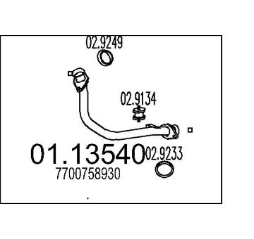 Výfuková trubka MTS 01.13540