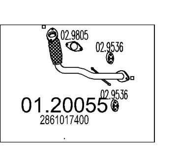 Výfuková trubka MTS 01.20055