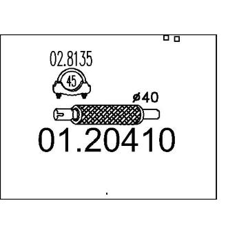 Prużný díl výfuku MTS 01.20410