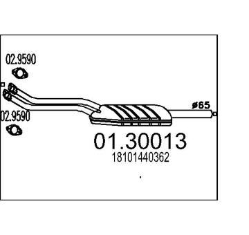 Predni tlumic vyfuku MTS 01.30013