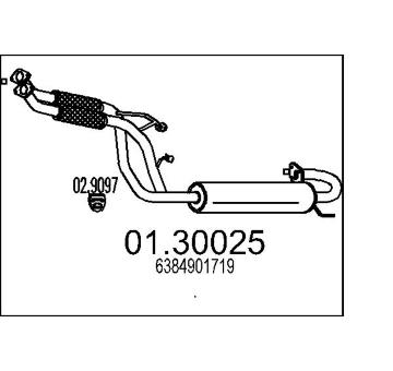 Predni tlumic vyfuku MTS 01.30025