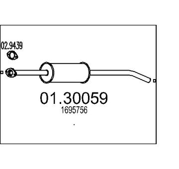 Predni tlumic vyfuku MTS 01.30059