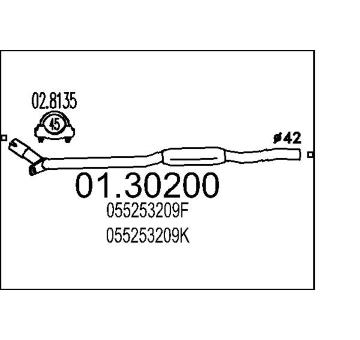 Predni tlumic vyfuku MTS 01.30200