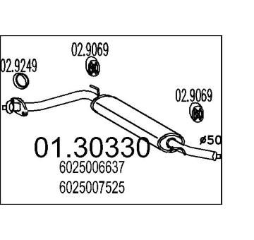 Predni tlumic vyfuku MTS 01.30330