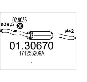 Střední tlumič výfuku MTS 01.30670