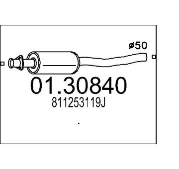 Predni tlumic vyfuku MTS 01.30840