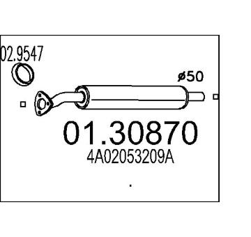Predni tlumic vyfuku MTS 01.30870