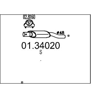 Predni tlumic vyfuku MTS 01.34020