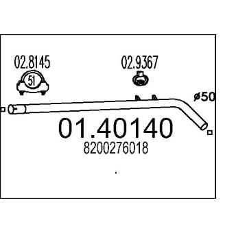 Výfuková trubka MTS 01.40140