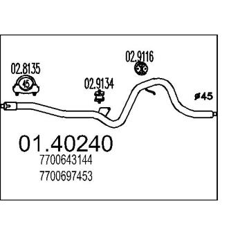 Výfuková trubka MTS 01.40240