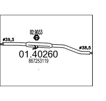 Výfuková trubka MTS 01.40260
