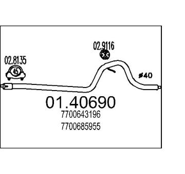 Výfuková trubka MTS 01.40690