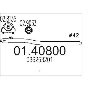 Výfuková trubka MTS 01.40800