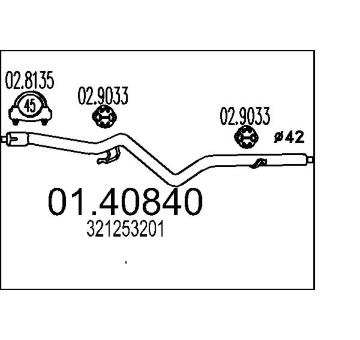 Výfuková trubka MTS 01.40840