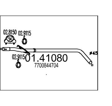 Výfuková trubka MTS 01.41080