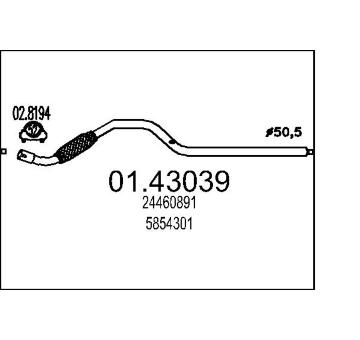 Výfuková trubka MTS 01.43039
