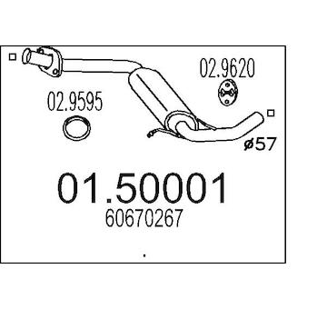 Střední tlumič výfuku MTS 01.50001