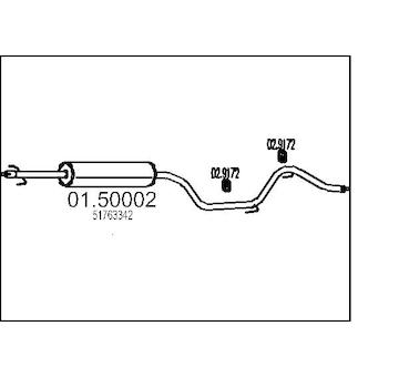 Střední tlumič výfuku MTS 01.50002