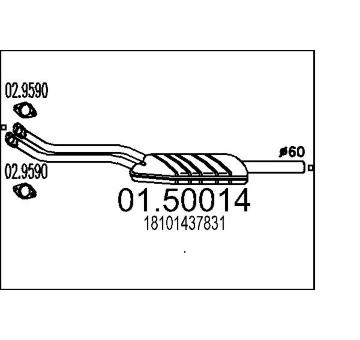 Střední tlumič výfuku MTS 01.50014