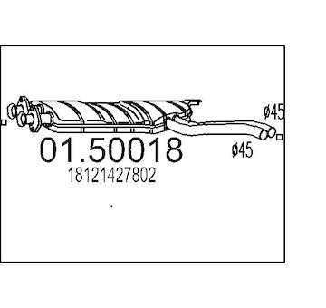 Střední tlumič výfuku MTS 01.50018
