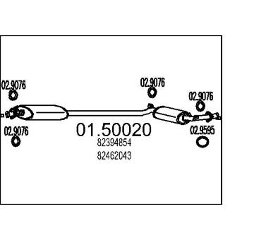 Střední tlumič výfuku MTS 01.50020