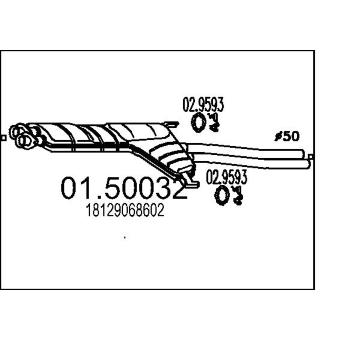 Střední tlumič výfuku MTS 01.50032