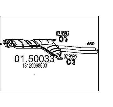 Střední tlumič výfuku MTS 01.50033