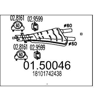Střední tlumič výfuku MTS 01.50046