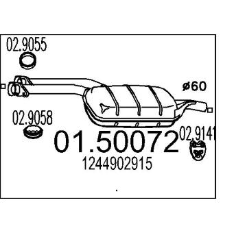 Střední tlumič výfuku MTS 01.50072