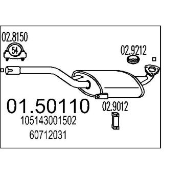 Střední tlumič výfuku MTS 01.50110