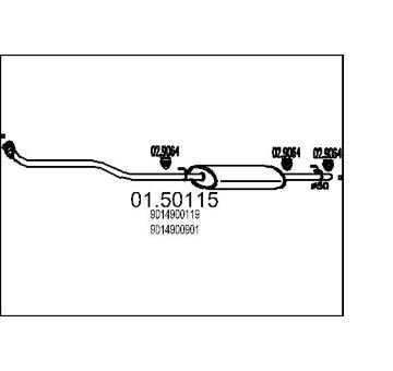 Střední tlumič výfuku MTS 01.50115