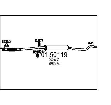 Střední tlumič výfuku MTS 01.50119
