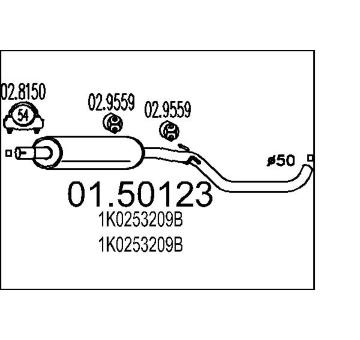 Střední tlumič výfuku MTS 01.50123