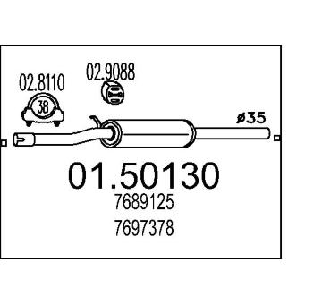 Střední tlumič výfuku MTS 01.50130