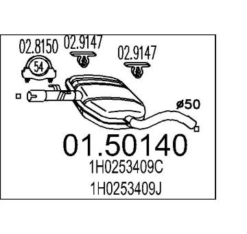 Střední tlumič výfuku MTS 01.50140
