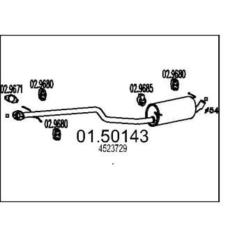 Střední tlumič výfuku MTS 01.50143