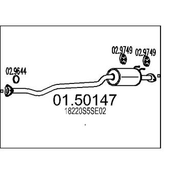 Střední tlumič výfuku MTS 01.50147