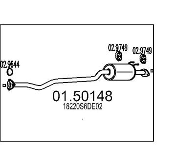 Střední tlumič výfuku MTS 01.50148