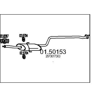 Střední tlumič výfuku MTS 01.50153