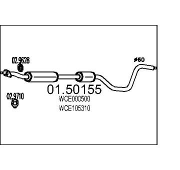 Stredni tlumic vyfuku MTS 01.50155