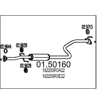 Střední tlumič výfuku MTS 01.50160