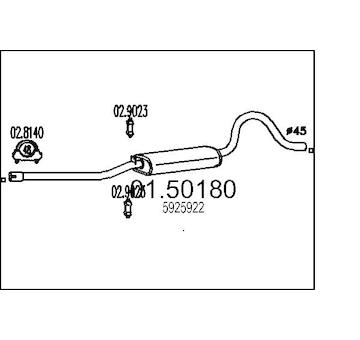 Střední tlumič výfuku MTS 01.50180