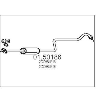 Střední tlumič výfuku MTS 01.50186