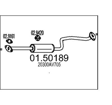 Střední tlumič výfuku MTS 01.50189