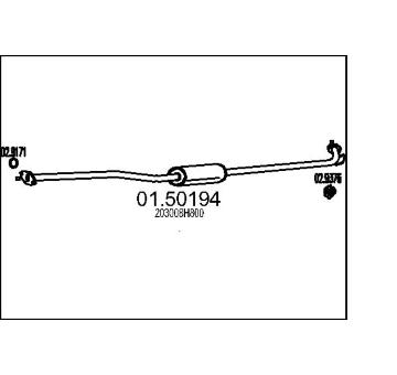 Střední tlumič výfuku MTS 01.50194