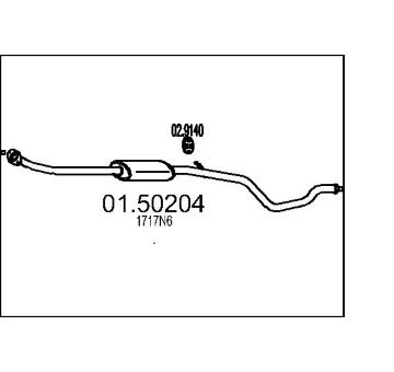 Střední tlumič výfuku MTS 01.50204