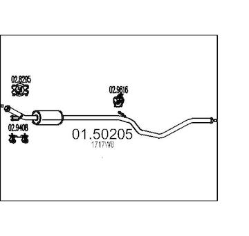 Střední tlumič výfuku MTS 01.50205