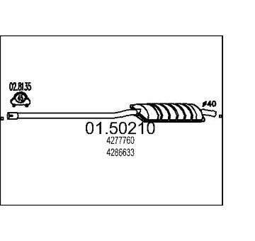 Stredný tlmič výfuku MTS 01.50210